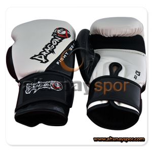 Carbon Muay Thai Eldiveni Beyaz-Siyah