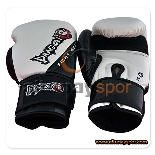 Carbon Muay Thai Eldiveni Beyaz-Siyah